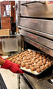 Preparing homemade meatballs in Monty's kitchen
