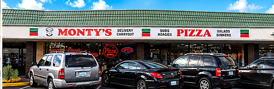 Monty’s Pizzeria storefront in Clearwater